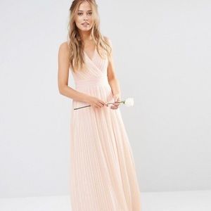 ASOS TFNC Pleated Wrap Maxi Dress